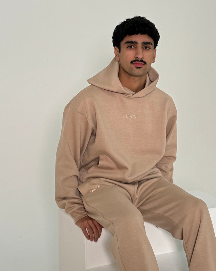 Beige Hoodie Set