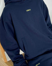 Load image into Gallery viewer, Navy Blue Printed Hoodie
