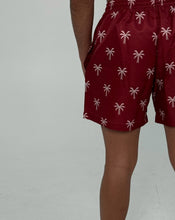 Load image into Gallery viewer, Burgundy Patterned Swimshorts
