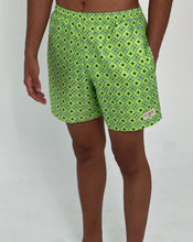 Load image into Gallery viewer, Green Geometric Swimshorts
