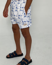 Load image into Gallery viewer, White Patterned Swimshorts
