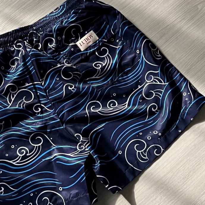 Navy Waves Swimshorts