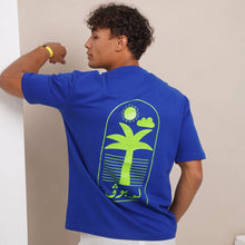 Load image into Gallery viewer, Oversized Royal Blue Printed Tee
