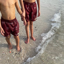 Load image into Gallery viewer, Burgundy Patterned Swimshorts (Kids)
